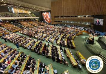 Partial view of the UNGA delegates at the UNGA debate sessionExecutive Mansion Photo