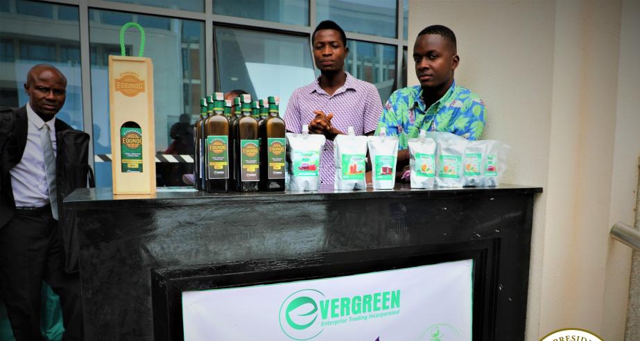 One of many Liberian business owners at the launch.