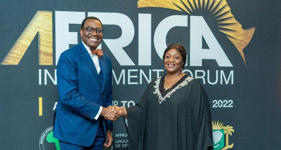 Vice President of Liberia, H.E. Chief Dr. Jewel Howard-Taylor and Dr. Akinwumi A. Adesina, President of the African Development Bank Group.