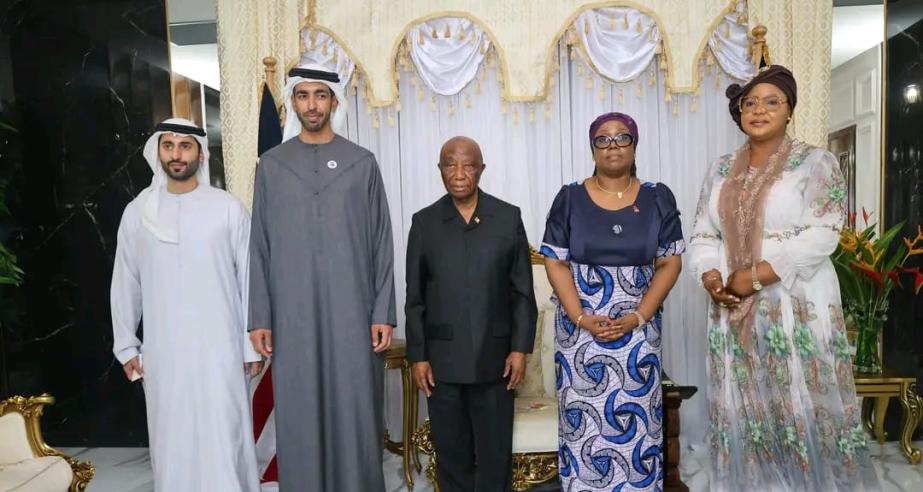 His Excellency Joseph Nyuma Boakai, Sr., President of the Republic of Liberia, today, October 22, received in audience the Minister of State of the United Arab Emirates (UAE), His Excellency Sheikh Shakhboot bin Nahyan Al Nahyan, who is in the country to deliver a special message from the UAE Leader, His Excellency President Sheikh Mohamed bin Zayed Al Nahyan.