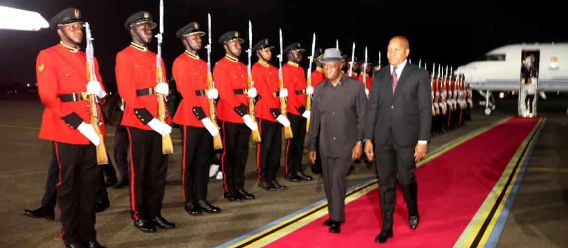 President Boakai arrives in Dar es Salaam