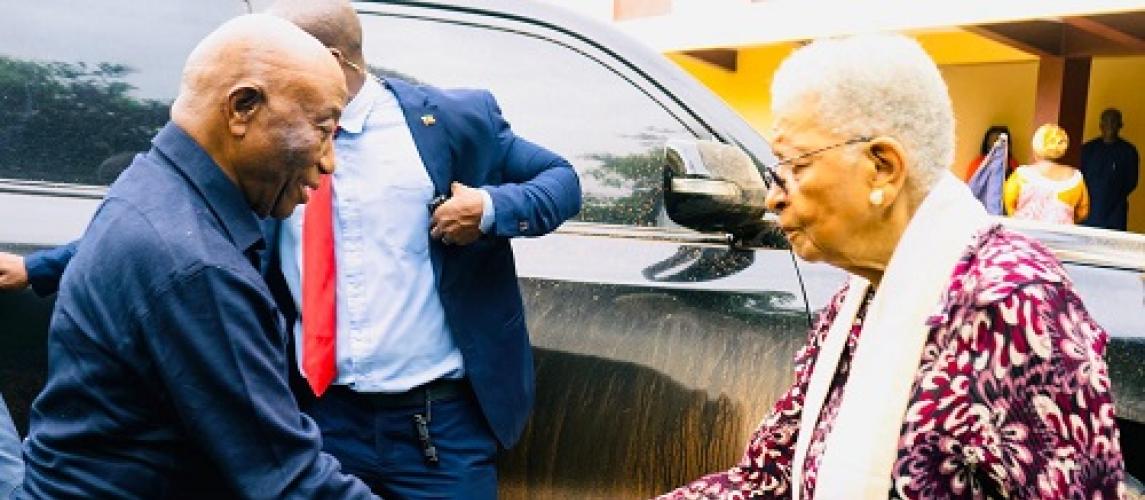 President Boakai consoles former President Sirleaf