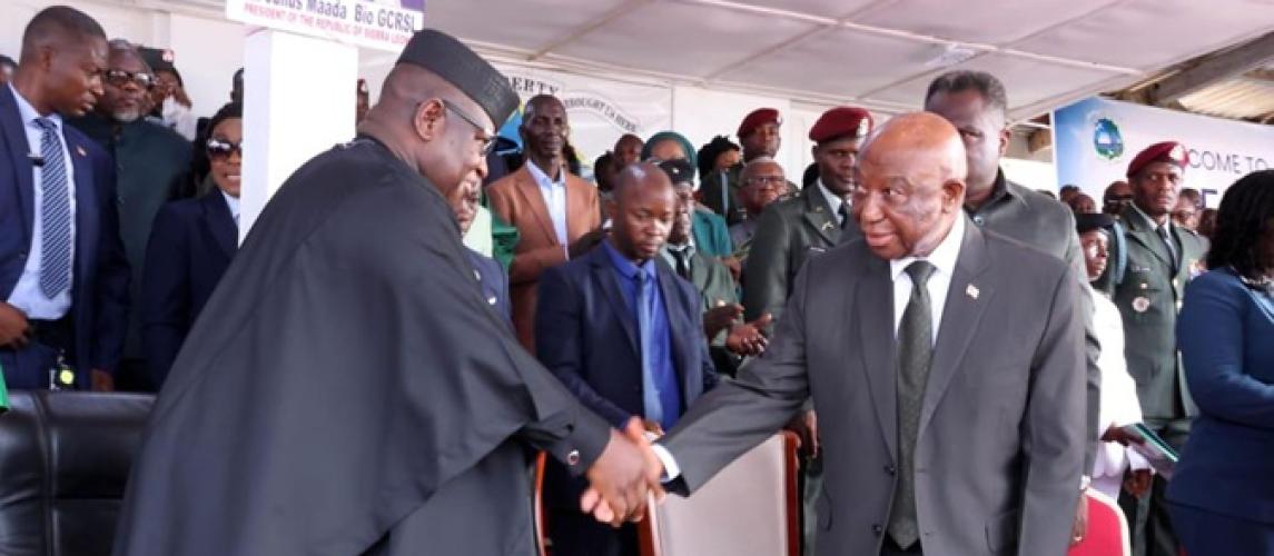 President Boakai welcomed His Excellency Julius Maada Bio, President of the Republic of Sierra Leone, as Guest of Honor