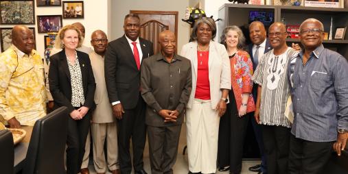 President Boakai posed in a photograph with Amb. Greenfield and delegates