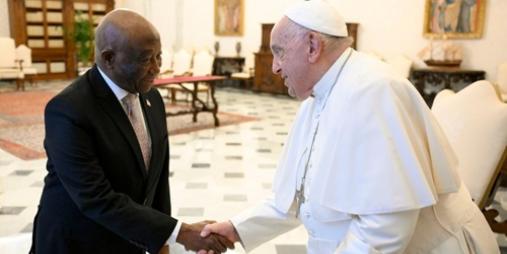 Pope Francis meets President Boakai