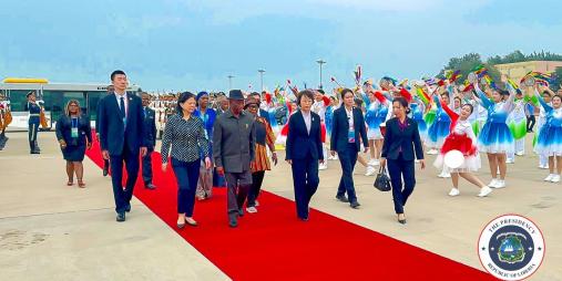 President Boakai and delegation arrive in China.jpg