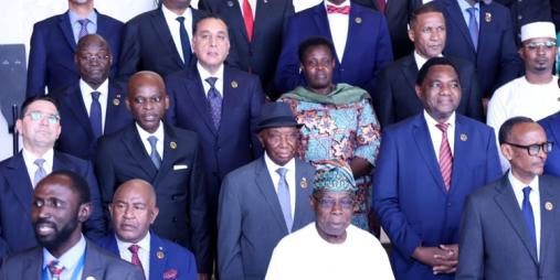 President Boakai posed in a photograph with African Leaders