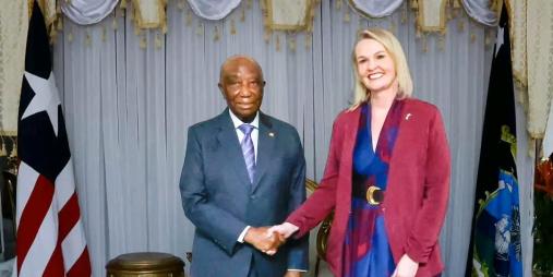 President Boakai Receives New U.S. Chargé d'Affaires Kristin Gilmore, ~ Eyes Broader Bilateral Cooperation with the U.S.A.